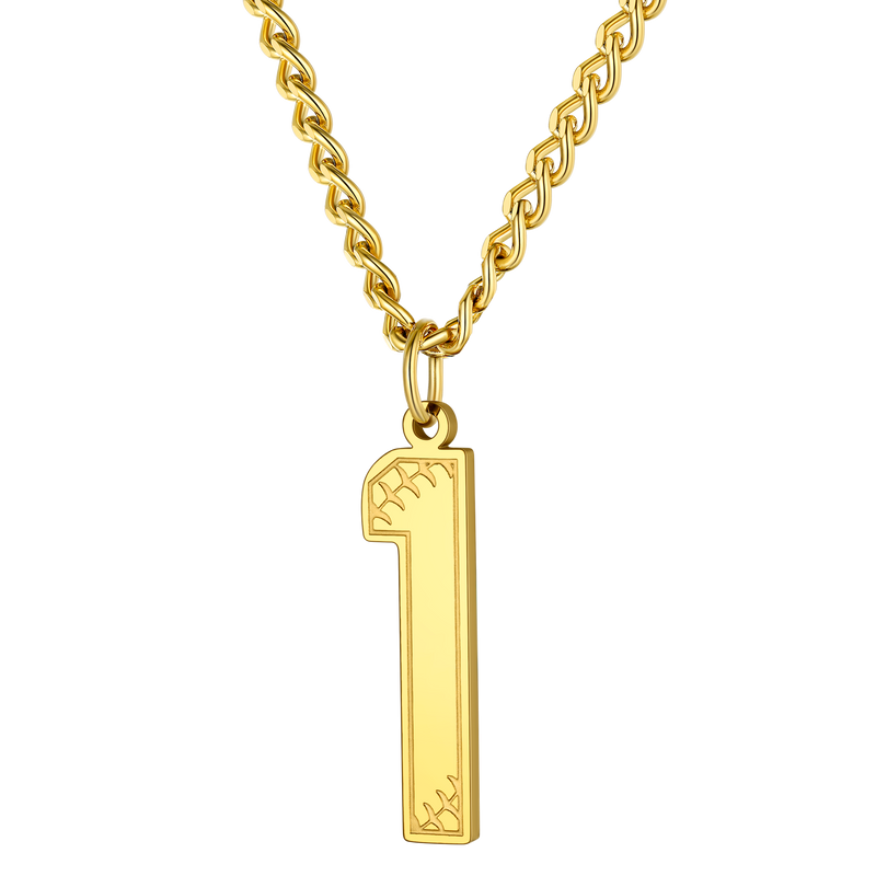 Custom Baseball Jersey Number Pendant Necklace for