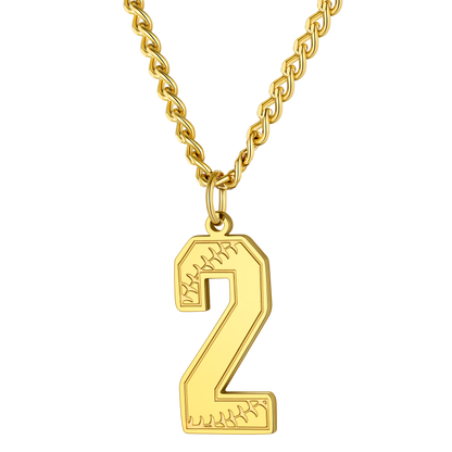 Custom Baseball Jersey Number Pendant Necklace for
