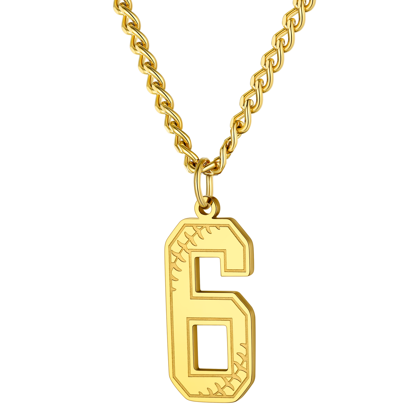Custom Baseball Jersey Number Pendant Necklace for