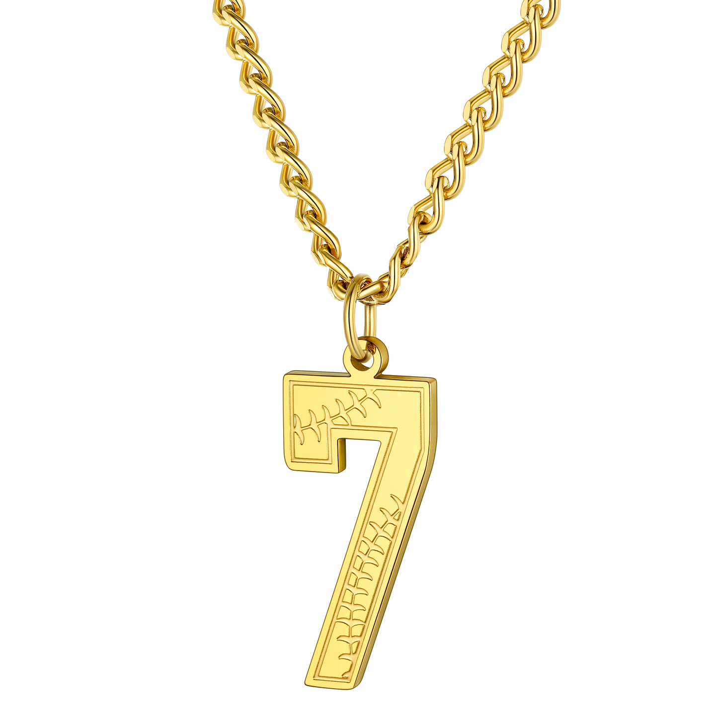 Custom Baseball Jersey Number Pendant Necklace for