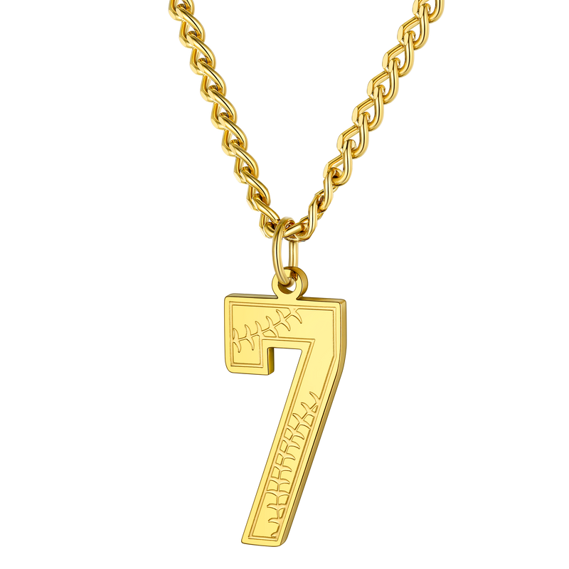 Custom Baseball Jersey Number Pendant Necklace for