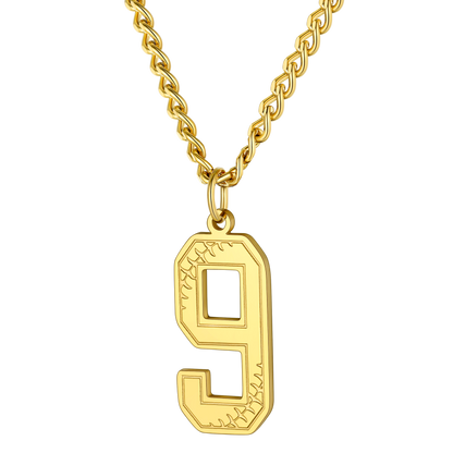 Custom Baseball Jersey Number Pendant Necklace for