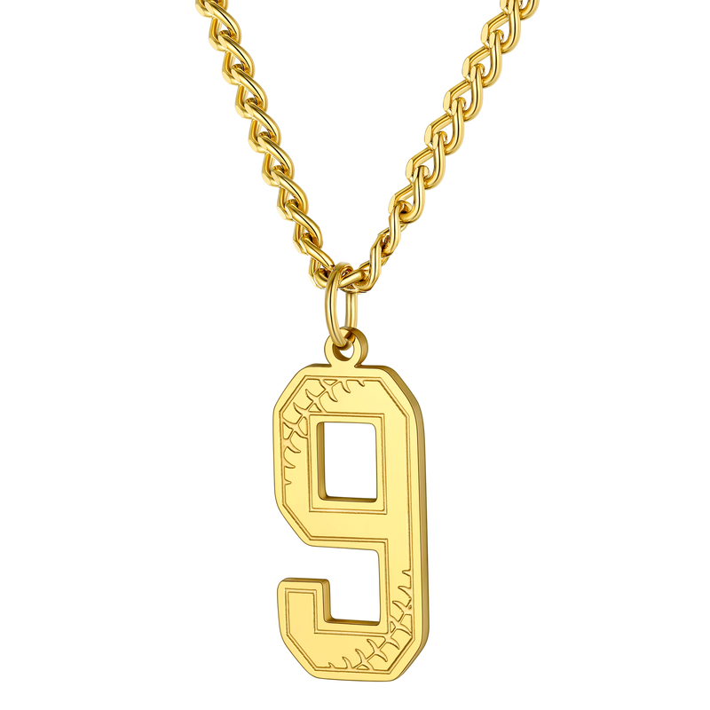 Custom Baseball Jersey Number Pendant Necklace for