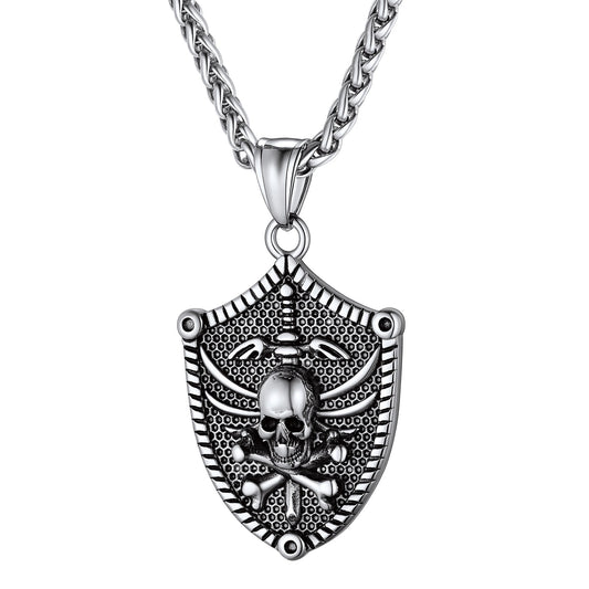 Flash Viking Norse Runes Skull Necklaces for Man