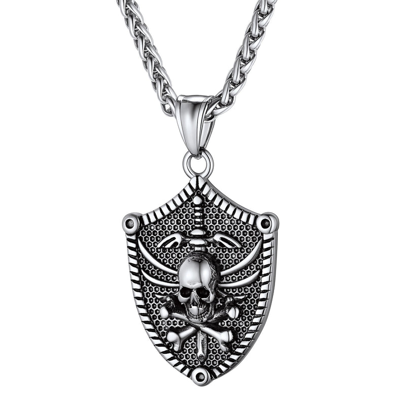 Flash Viking Norse Runes Skull Necklaces for Man