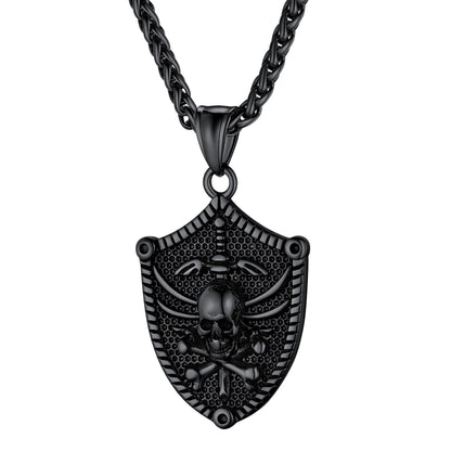 Flash Viking Norse Runes Skull Necklaces for Man
