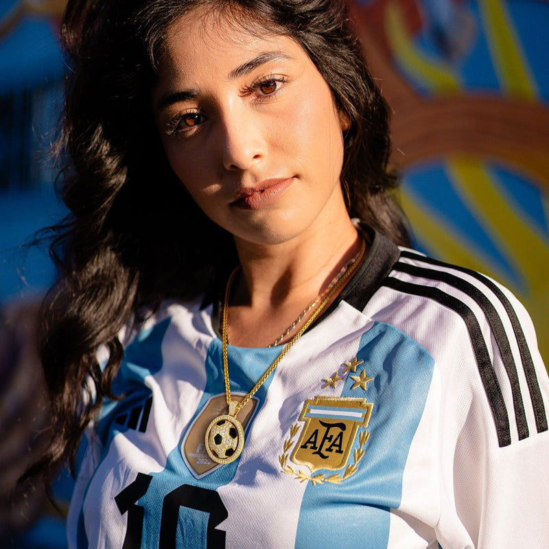Bling Soccer Spinner Pendant Necklace for