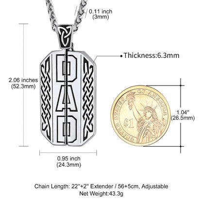 Custom Picture Open Locket Dog Tag Necklace With Viking Rune for Dad