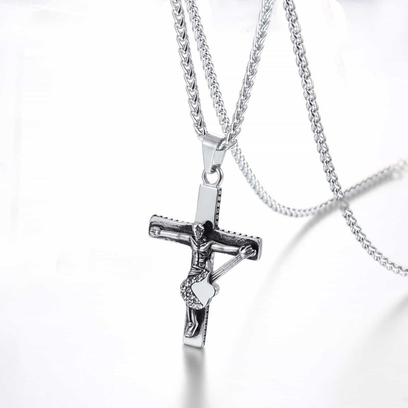 Guitar Jesus Cross Necklace Pendant for