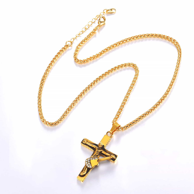 Guitar Jesus Cross Necklace Pendant for