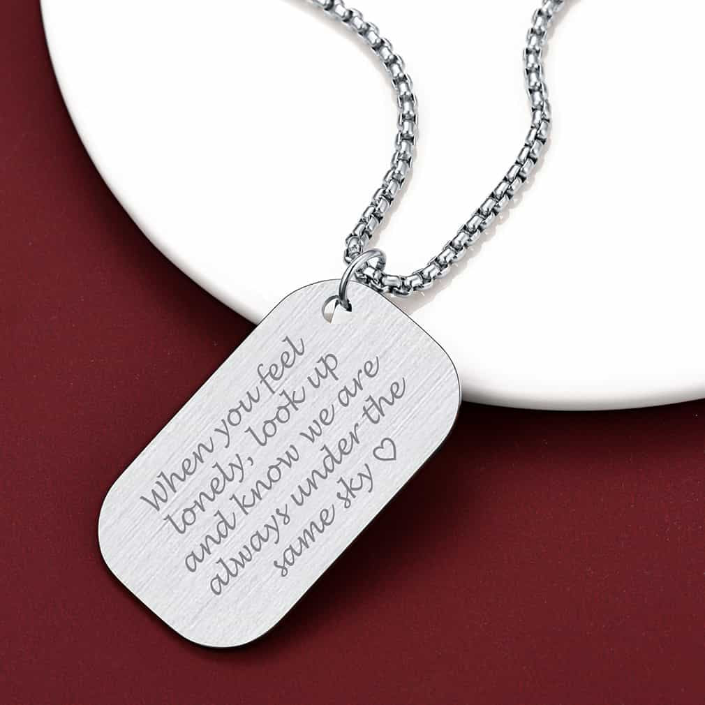 Customized Engraved Dog Tag Necklace With Cross