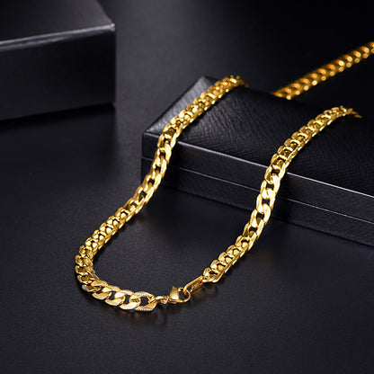 7mm Width Curban Chain Necklace for