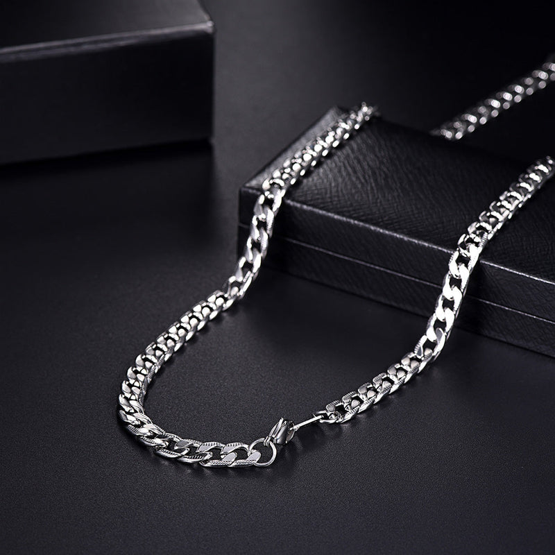 7mm Width Curban Chain Necklace for