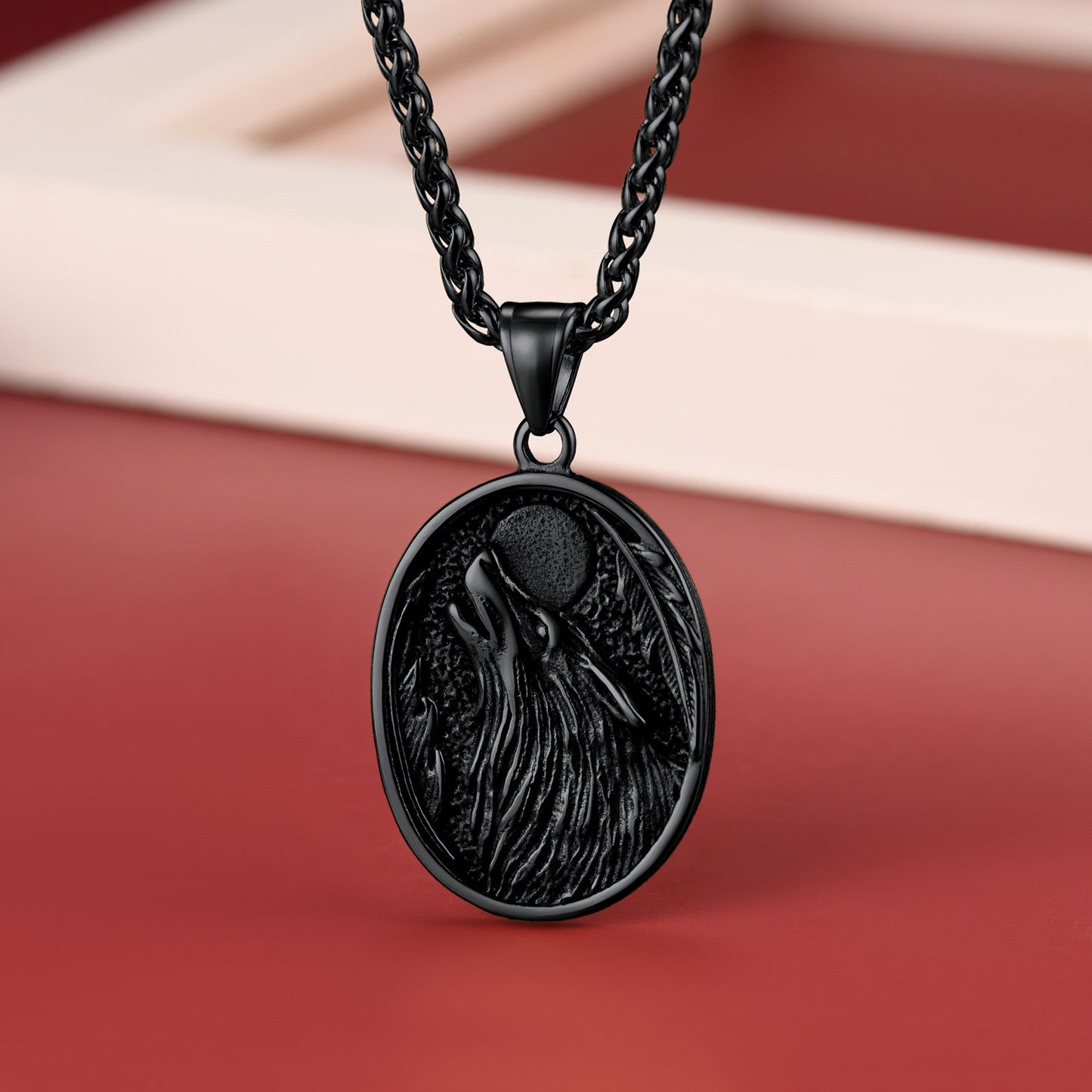 Norse Viking Wolf Pendant Necklace for