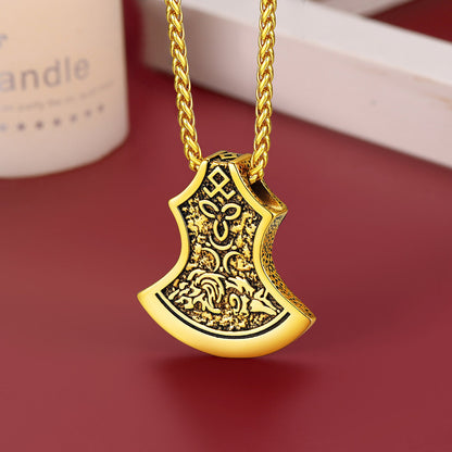Flash Battle Axe Viking Celtic Knot Necklace for