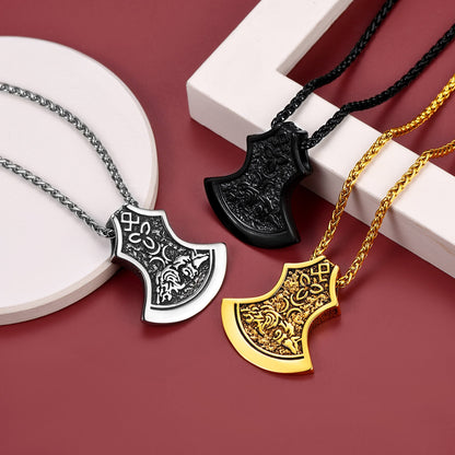 Flash Battle Axe Viking Celtic Knot Necklace for