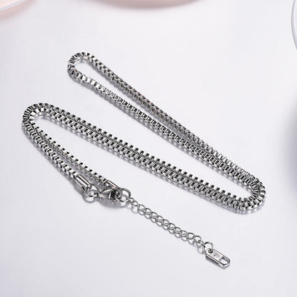 2.5mm Width Box Link Chain Necklace for