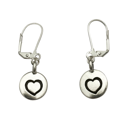 Dragonweave Heart Circle Charm Necklace and Earring Set, Silver Plated Pink Leather Choker and Leverback Earrings