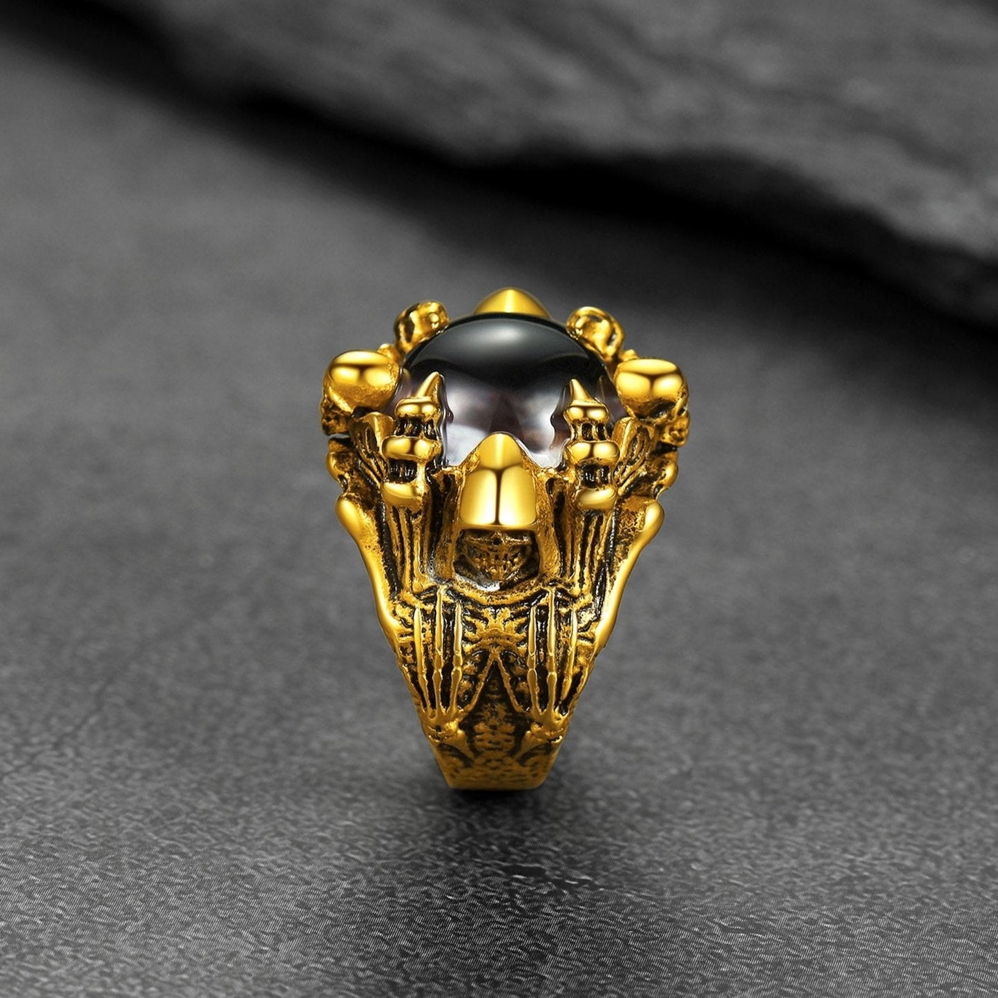 Customized Gothic Photo Dragon Claw Ring With Picture for