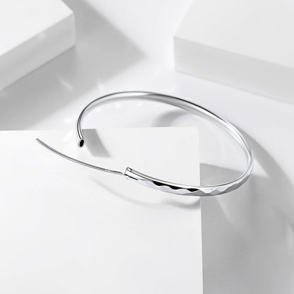 Diamond-cut Silver Hoop Earrings for 30/50/70mm
