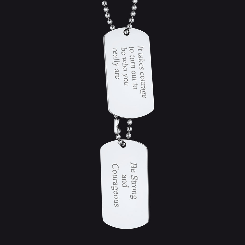 Custom Military Double Dog Tag Necklace Gift for