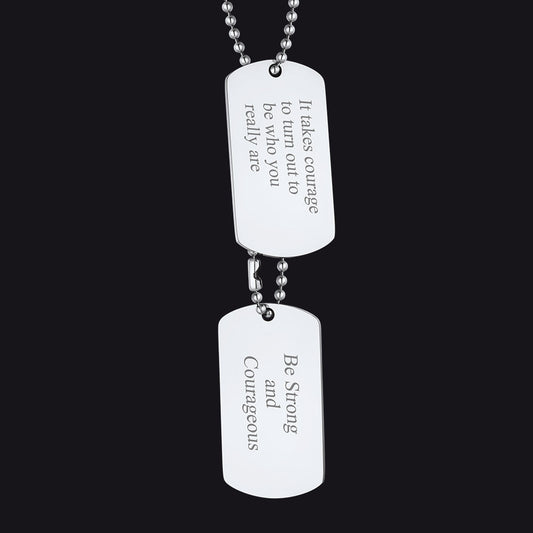 Custom Military Double Dog Tag Necklace Gift for