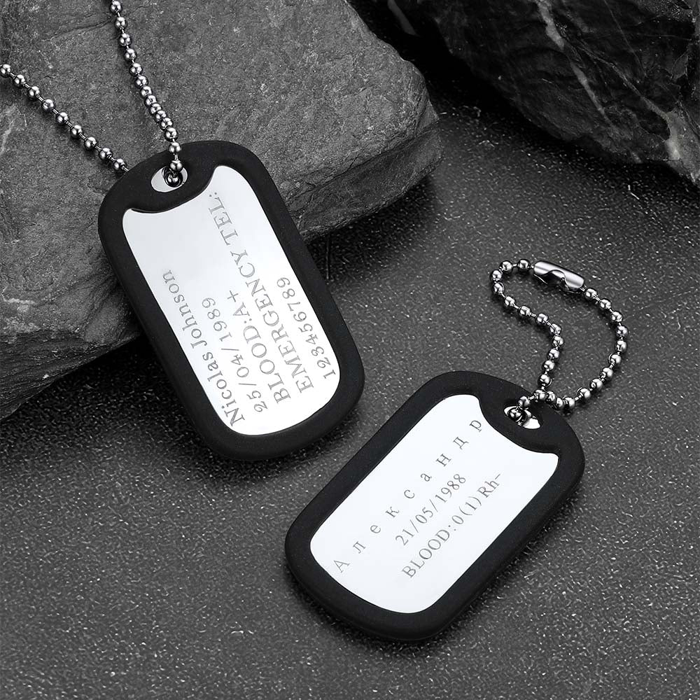Custom Military Army Double-side Dog Tag Necklace for