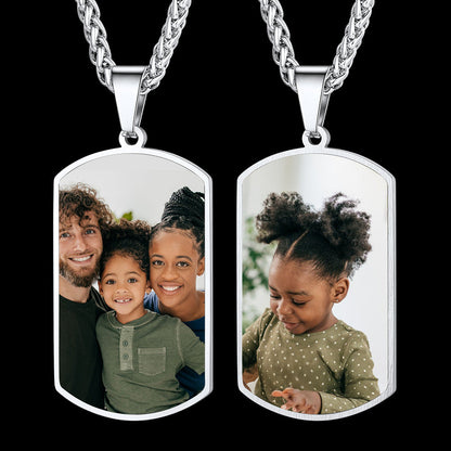 Personalized Double-side Photo Dog Tag Necklace With Picture for