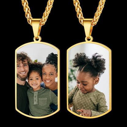 Personalized Double-side Photo Dog Tag Necklace With Picture for