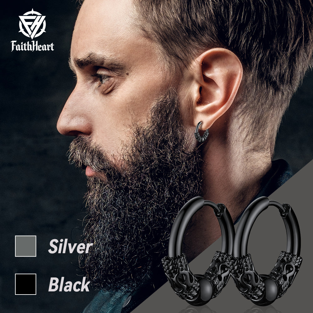 Punk Dragon Totem Huggie Hoop Earrings for