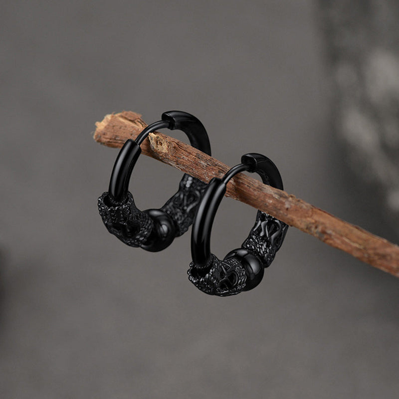 Punk Dragon Totem Huggie Hoop Earrings for