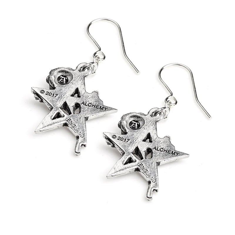 Ruah Vered Rose Pentagram Earrings by Alchemy Gothic
