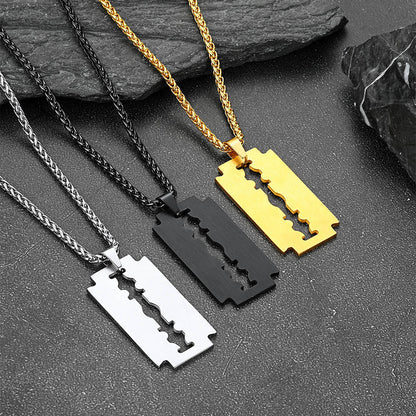 Eboy Razor Blade Dog Tag Pendant Necklace for