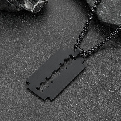 Eboy Razor Blade Dog Tag Pendant Necklace for