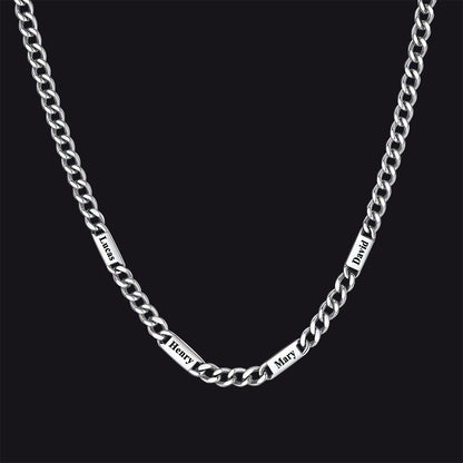 Customized Engraved Cuban Chain Name Link Necklace for