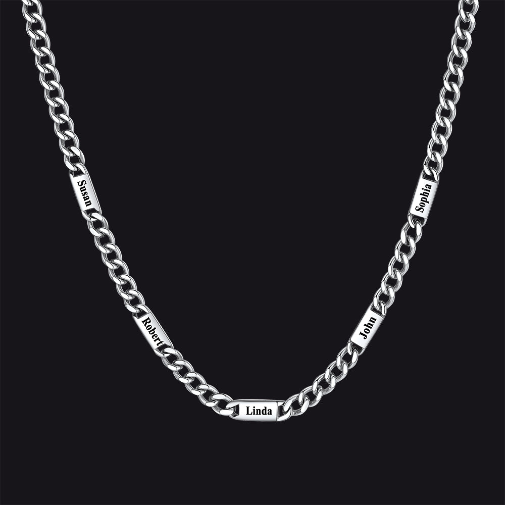 Customized Engraved Cuban Chain Name Link Necklace for