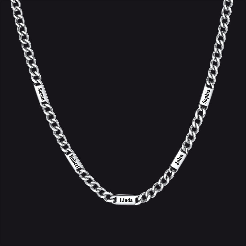 Customized Engraved Cuban Chain Name Link Necklace for