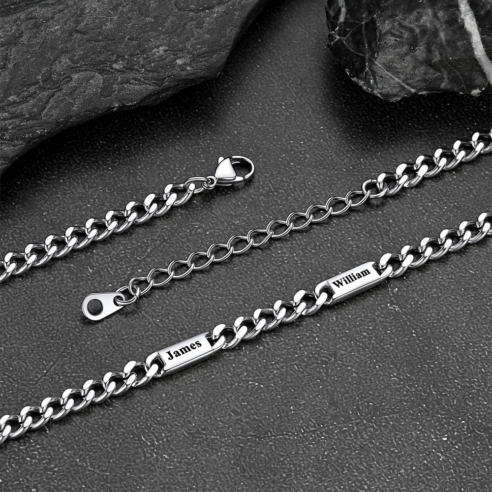 Customized Engraved Cuban Chain Name Link Necklace for