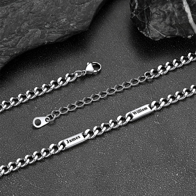 Customized Engraved Cuban Chain Name Link Necklace for