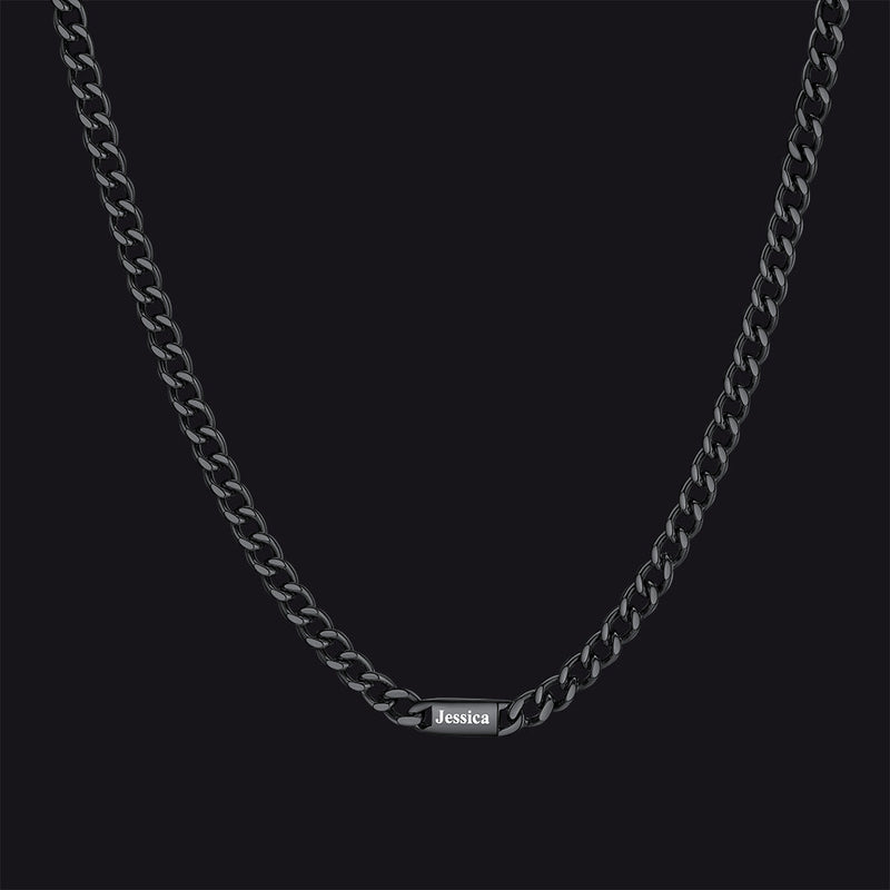 Customized Engraved Cuban Chain Name Link Necklace for