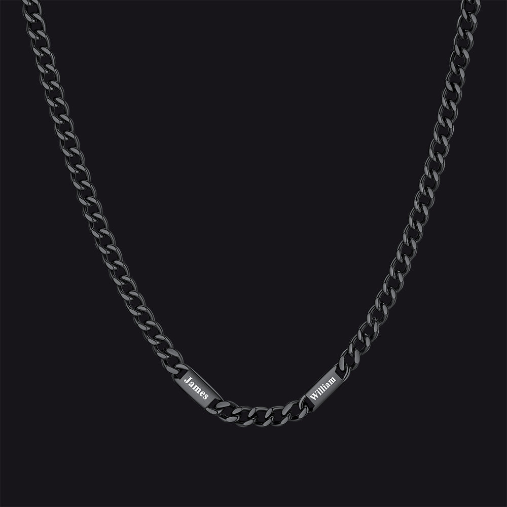 Customized Engraved Cuban Chain Name Link Necklace for