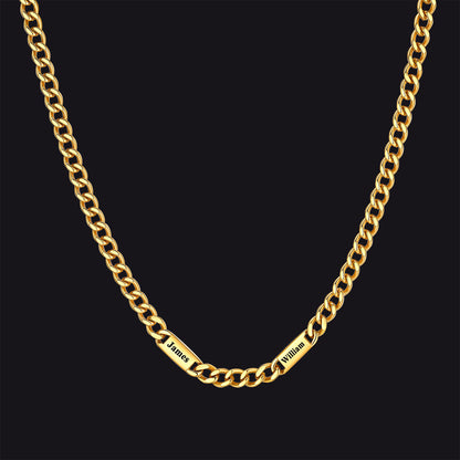 To My Engraved Name Chain Necklace, Birthday or Anniversary Gift for Him