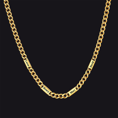To My Engraved Name Chain Necklace, Birthday or Anniversary Gift for Him