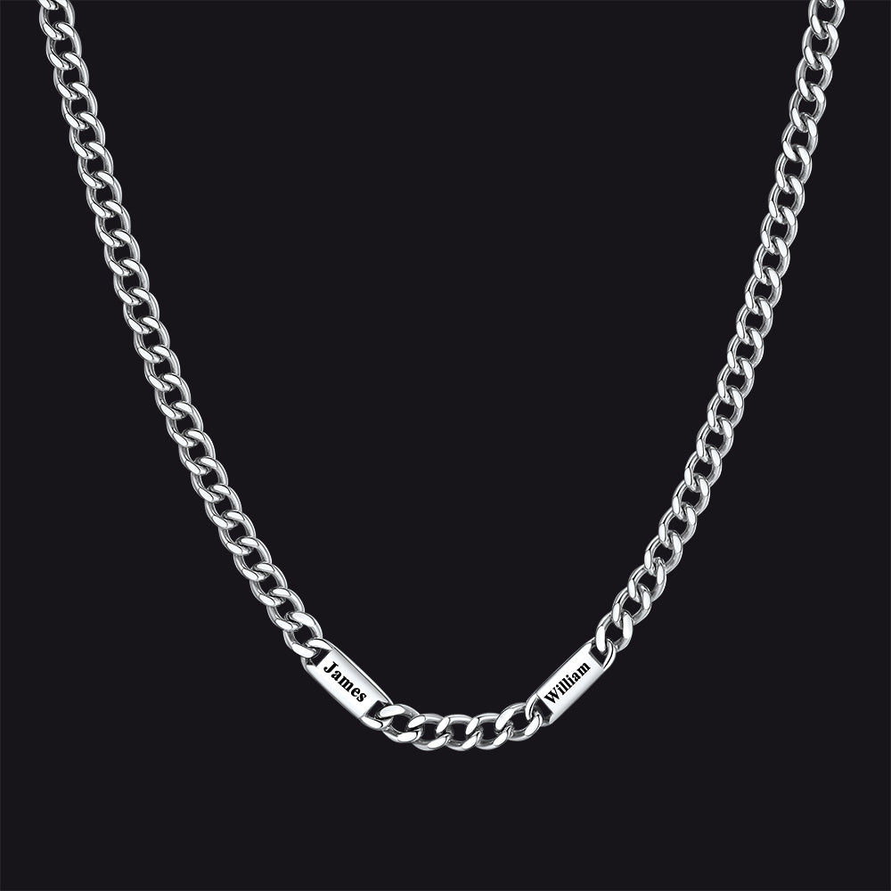 Customized Engraved Cuban Chain Name Link Necklace for