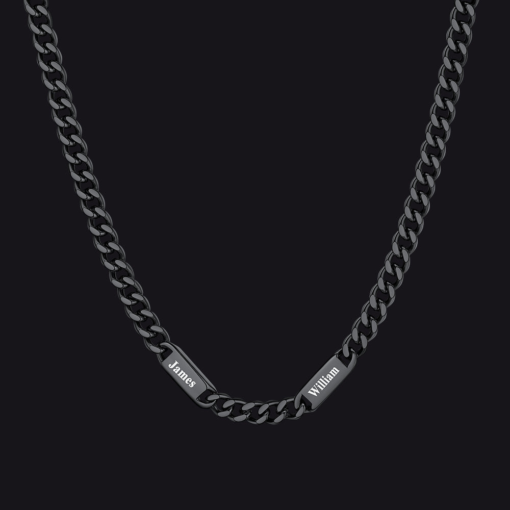 Customized Engraved Cuban Chain Name Link Necklace for