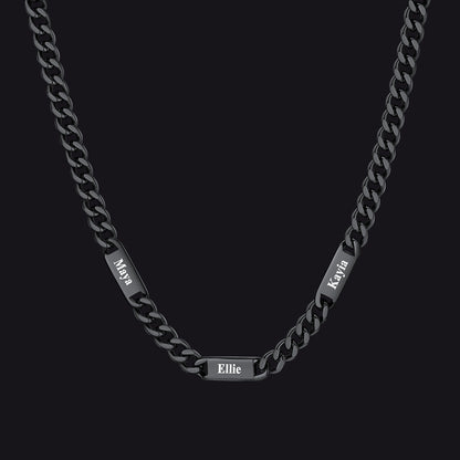 Customized Engraved Cuban Chain Name Link Necklace for