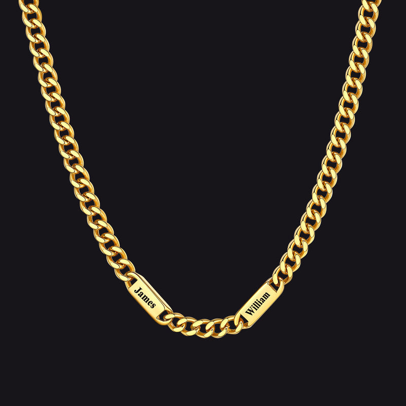 Customized Engraved Cuban Chain Name Link Necklace for