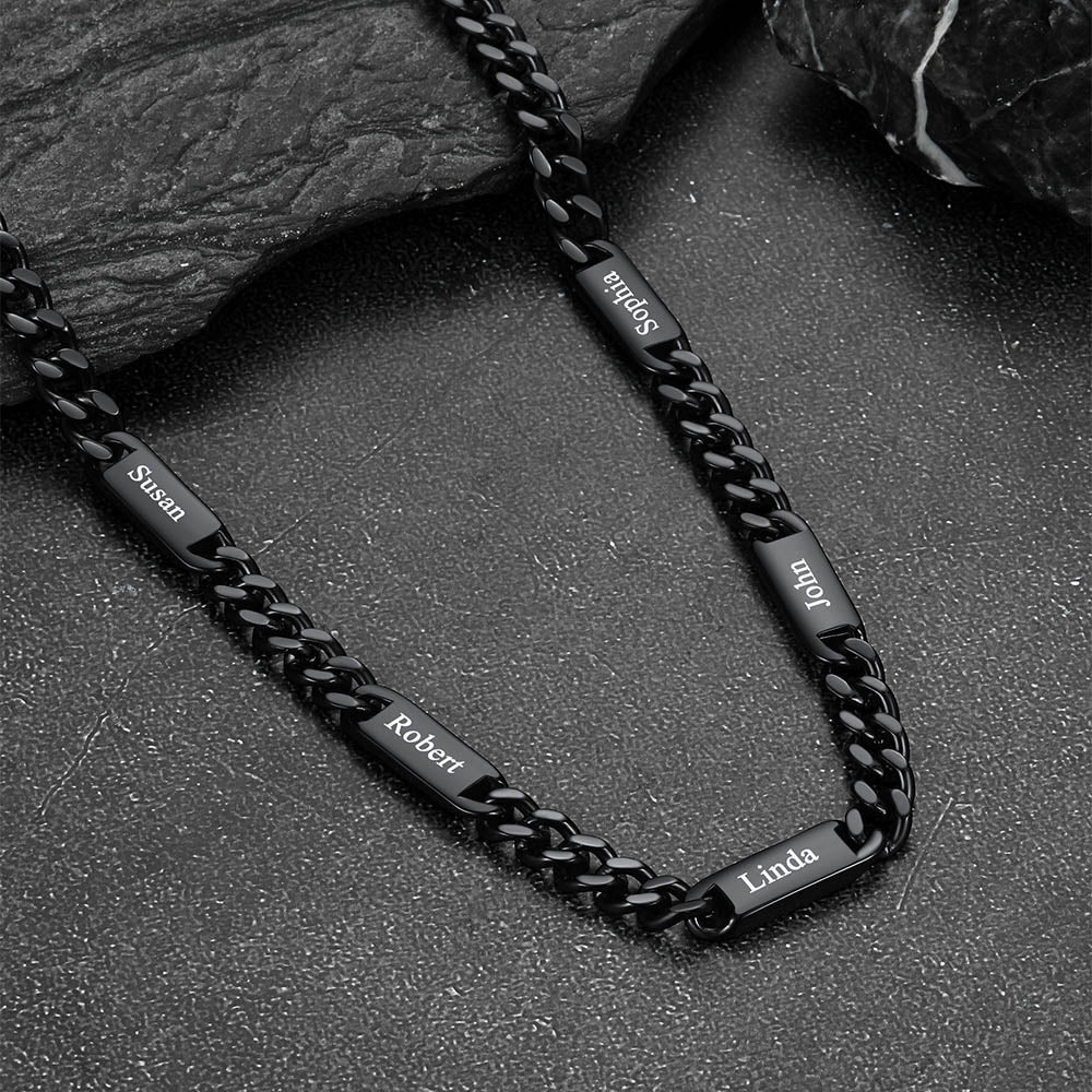 5/7mm Engraved Name Cuban Chain & Bracelet Gift Set for