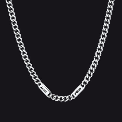 Customized Engraved Cuban Chain Name Link Necklace for
