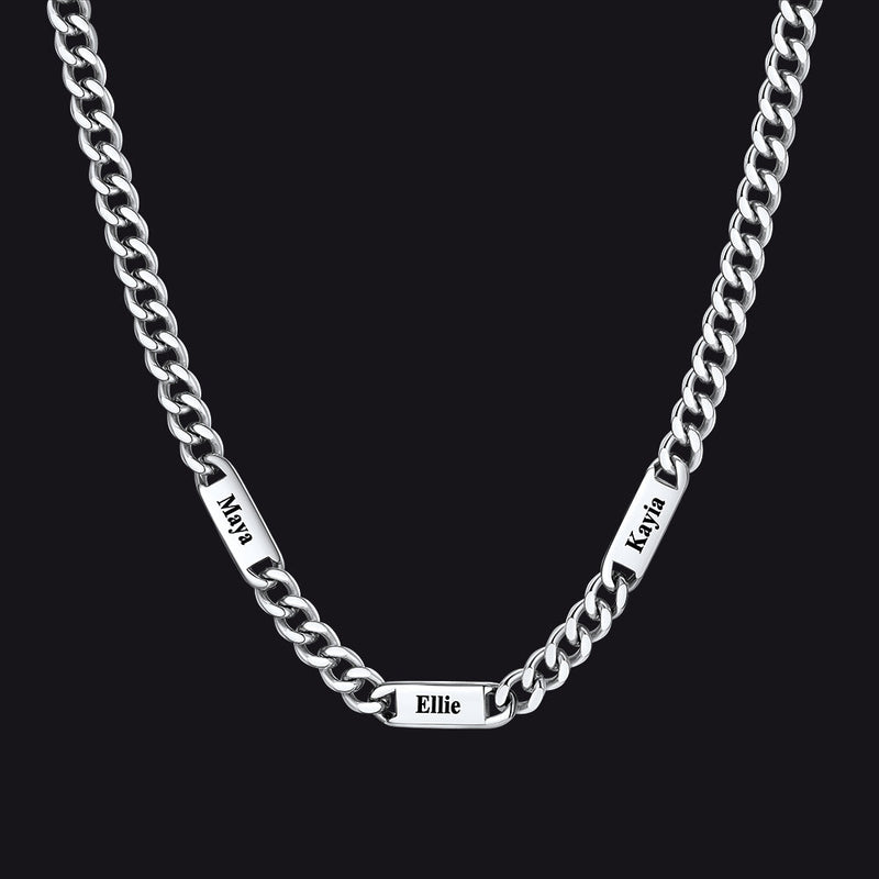 Customized Engraved Cuban Chain Name Link Necklace for